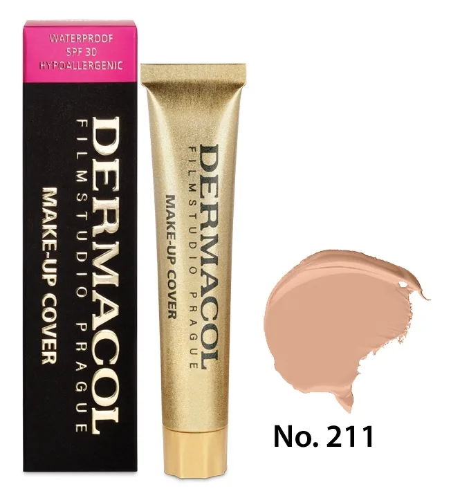 Dermacol Make-Up Cover тональный крем плотного покрытия маскирующая тональная основа для лица консилер контуринг 30 г, оттенок 211