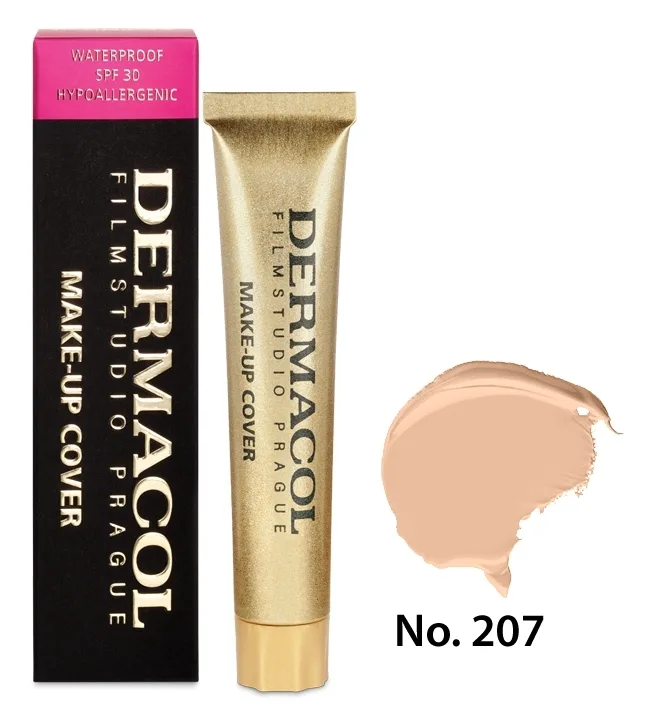 Dermacol Make-Up Cover тональный крем плотного покрытия маскирующая тональная основа для лица консилер контуринг 30 г, оттенок 207