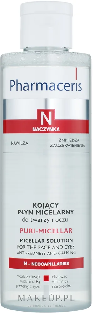Мицеллярная жидкость Pharmaceris N Puri-Micellar для купероза, ниацинамид и рисовый протеин, 200 мл