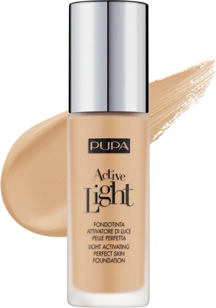 Тональная основа Pupa Active Light сияющая SPF 10, 30 мл, оттенок 021