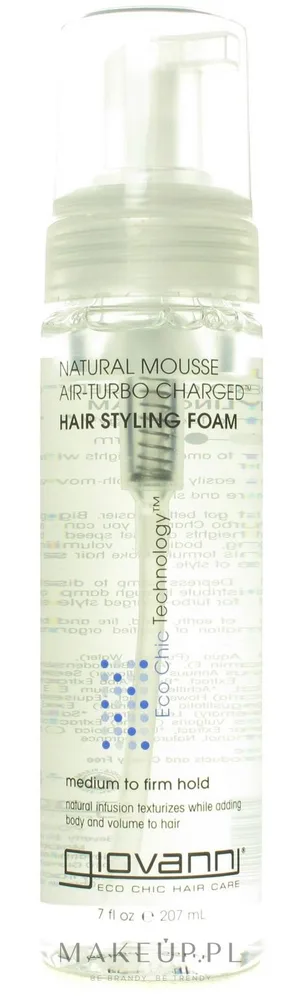 Giovanni Eco Chic Hair Care Natural Mousse пенка мусс для укладки волос средней фиксации с эфирными маслами и соевым протеином 207 мл