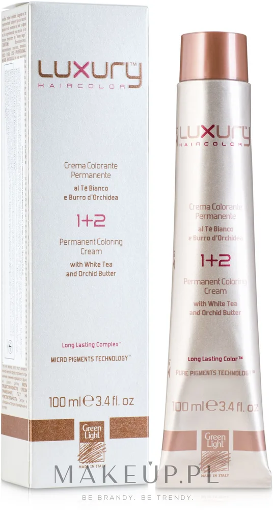 Green Light Luxury Haircolor крем-краска для волос стойкая 100 мл, перманентное окрашивание, седина, белый чай и орхидея, оттенок 4.32 - Medium Beige Brown
