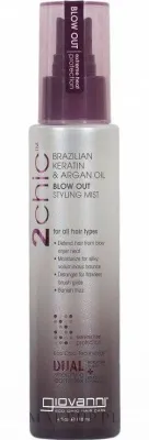 Спрей для укладки феном Giovanni 2chic Ultra-Sleek Blow Out, с маслом арганы и гуараной, 118 мл