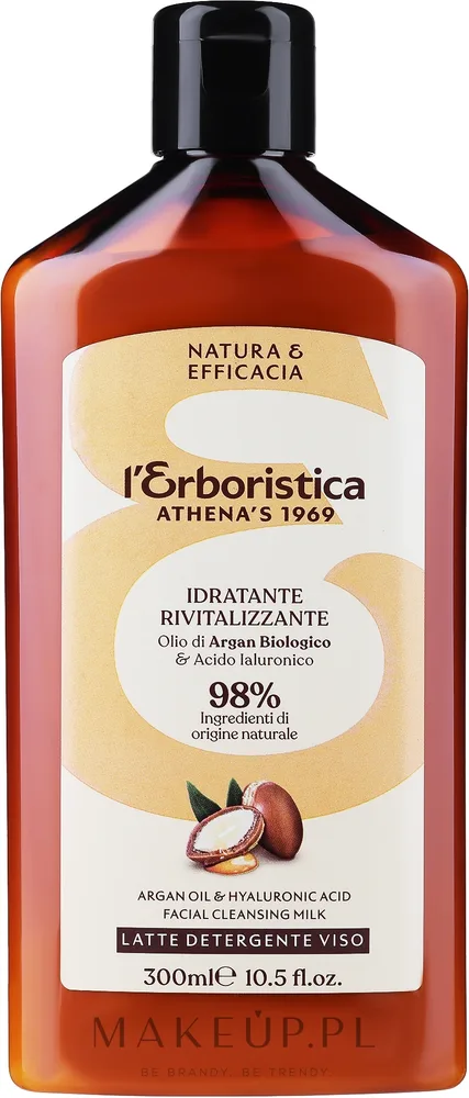 L'Erboristica Athena's очищающее молочко для лица с маслом арганы и AHA-кислотами 300 мл