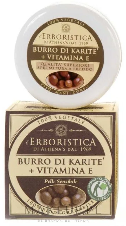 L'Erboristica Athena's Erboristica Shea Butter With Vitamin E - Крем для лица и тела Athena's Erboristica с маслом ши и витамином E универсальный 100 мл