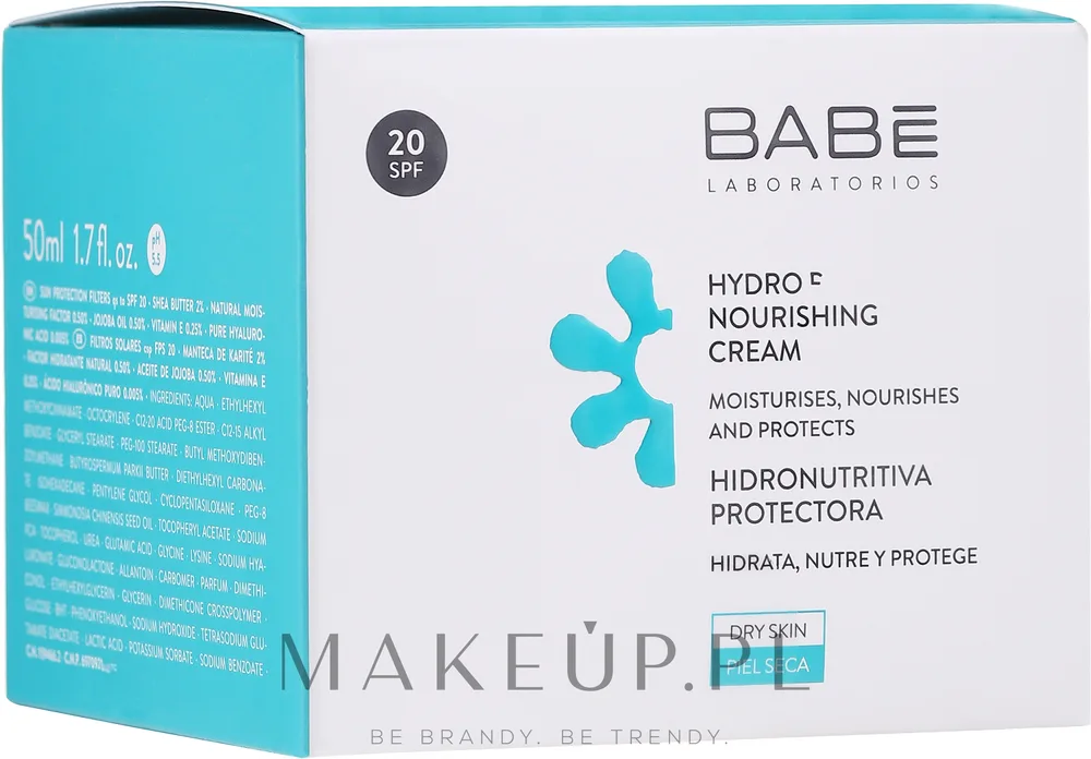 Крем для лица увлажняющий питательный Babe Laboratorios Hydro Nourishing SPF 20, 50 мл