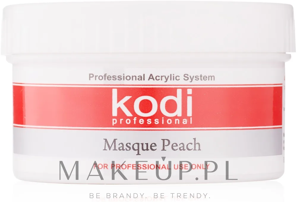 Kodi Professional Masque Peach акриловая пудра камуфлирующая бежевая с персиковым подтоном для наращивания и моделирования ногтей 22 г