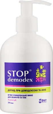Очищающее жидкое мыло FBT Stop Demodex для проблемной кожи с маслом чайного дерева, 270 мл