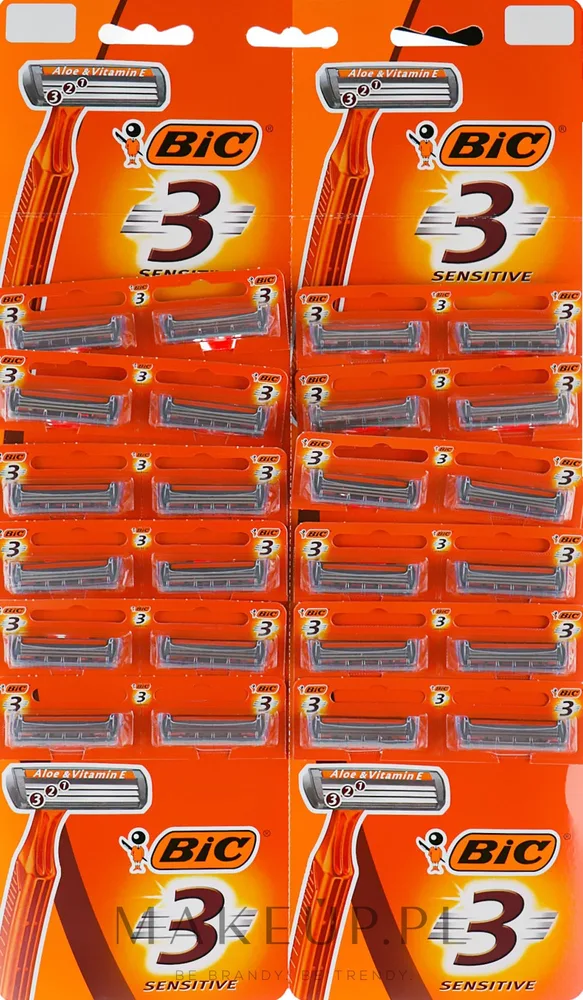 Bic Sensitive станки для бритья мужские одноразовые с тремя лезвиями для чувствительной кожи набор 24 шт