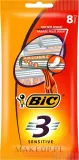 Bic Sensitive 3 станки для бритья мужские одноразовые трёхлезвийные для чувствительной кожи, 8 шт — фото 1