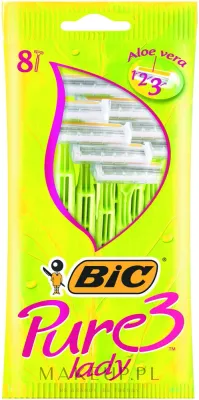 Bic Pure 3 Lady станки для бритья женские одноразовые с тремя лезвиями и полоской с алоэ 8 шт