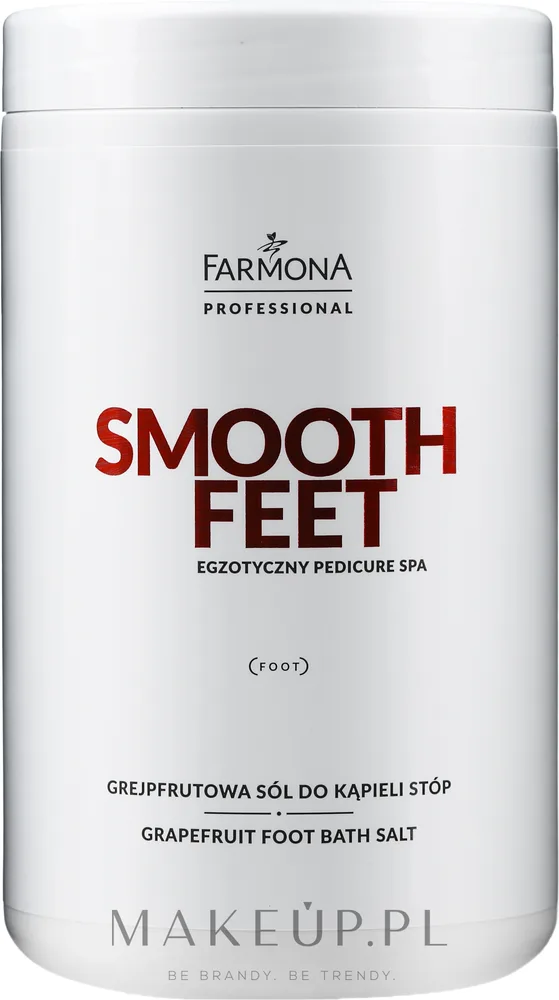 Farmona Professional Smooth Feet соль для ванночек для ног грейпфрутовая, экзотическое спа для педикюра, размягчает кожу стоп, 1400 г