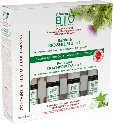 Био-сыворотка с репейником против выпадения волос 2в1 Pharma Bio Laboratory, 7х10 мл