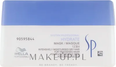 Маска для волос Wella SP Hydrate увлажняющая, для нормальных и сухих, с пантенолом и глицерином, для мягкости и блеска, 200 мл