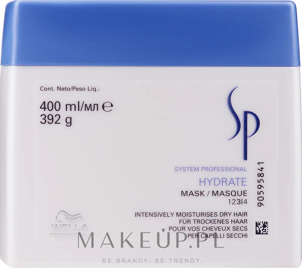 Маска для волос Wella SP Hydrate увлажняющая, для нормальных и сухих, с пантенолом и глицерином, для мягкости и блеска, 200 мл
