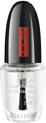 Pupa Gel Top Coat закрепитель для ногтей гелевый 5 мл, верхнее покрытие с глянцевым блеском и УФ-фильтром для стойкого маникюра