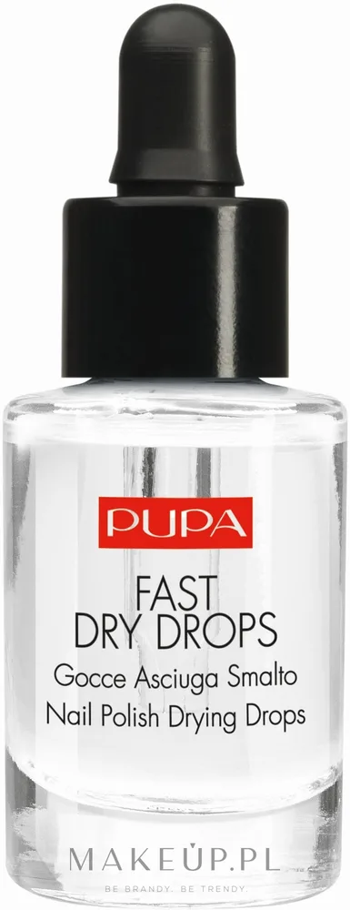 Pupa Fast Dry Drops капли сушка для лака для ногтей, с маслом сача инчи и витамином Е, быстрое высыхание маникюра, 7 мл