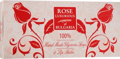 Набор BioFresh Rose Luxurious бальзам для губ и мыло с маслом ши и какао 5 мл + 2x70 г