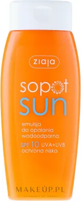 Ziaja Sopot Sun эмульсия для загара SPF 10 солнцезащитное молочко для тела водостойкое 150 мл