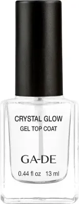 GA-DE Crystal Glow Gel Top Coat верхнее покрытие для ногтей глянцевое 13 мл, топ для ногтей, закрепитель лака, глянцевый финиш