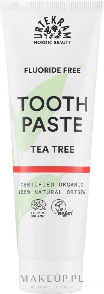 Urtekram Tea Tree зубная паста с маслом чайного дерева 75 мл, органическая паста для зубов без фтора