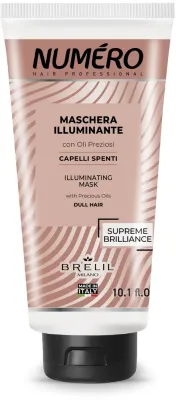 Маска для волос Brelil Numero с ценными маслами, для блеска, с аргановым маслом и маслом макадамии, с кератином, 1000 мл