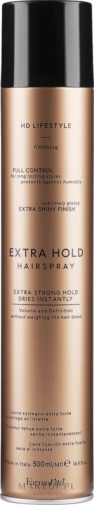 Farmavita HD Extra Strong Hold лак для волос экстрасильной фиксации, спрей для объёма и укладки профессиональный, 500 мл