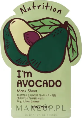 Питательная тканевая маска с авокадо Tony Moly I'm Real Avocado Mask Sheet, 21 мл