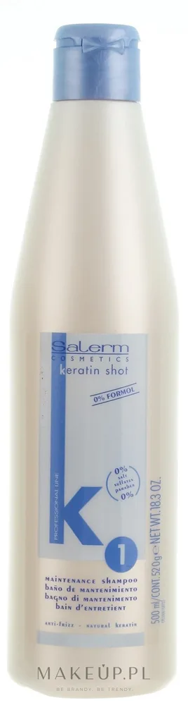 Шампунь Salerm Keratin Shot Maintenance с кератином для непослушных волос 500 мл