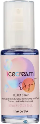 Inebrya Ice Cream Dry-T Mango Fluid Star флюид для волос кристальный 60 мл, жидкие кристаллы для волос, средство для секущихся кончиков, термозащита