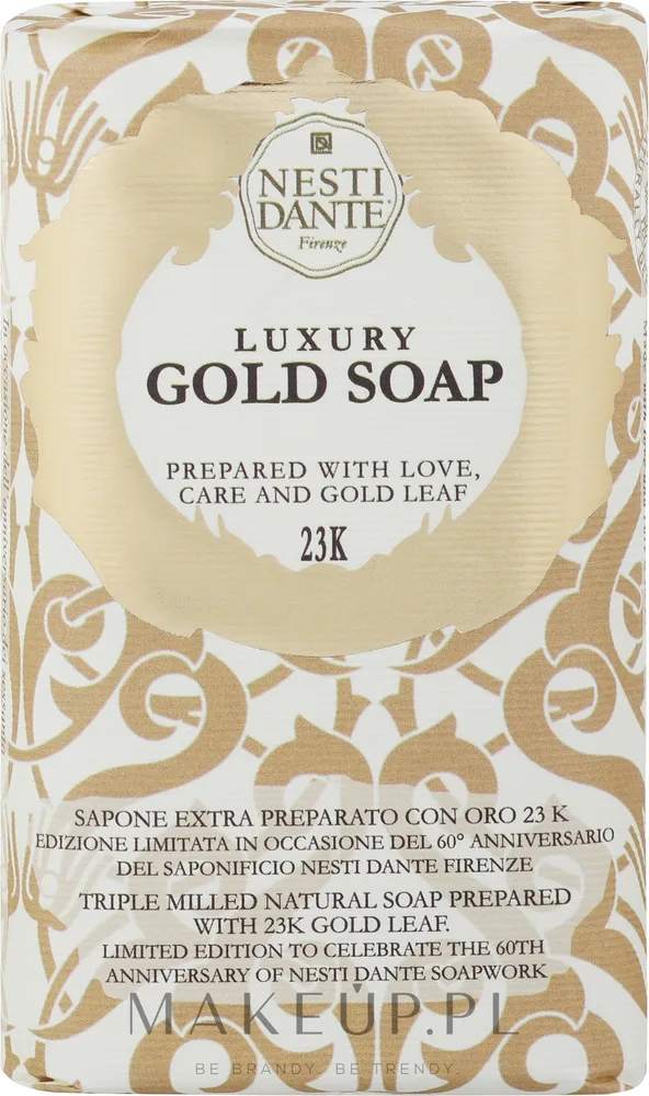 Люксовое туалетное мыло Nesti Dante Luxury Gold Soap 23k с золотым листом, 250 г