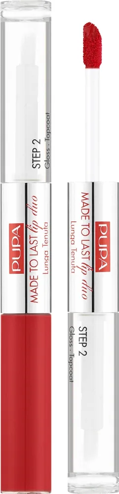 Жидкая помада и блеск для губ Pupa Made To Last Lip Duo, оттенок 006 - Fire Red