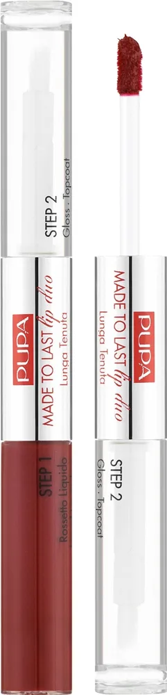 Жидкая помада и блеск для губ Pupa Made To Last Lip Duo, оттенок 005 - Deep Ruby