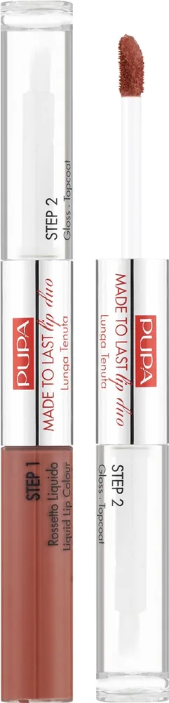 Жидкая помада и блеск для губ Pupa Made To Last Lip Duo, оттенок 011 - Natural Brown