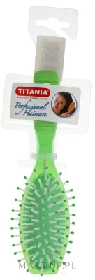 Массажная овальная щётка для волос Titania Oval Hair Brush зелёная