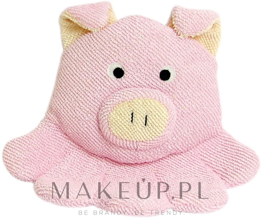Titania Pig мочалка-рукавичка детская махровая 1 шт., махровая рукавица для купания, мочалка свинка, для детей