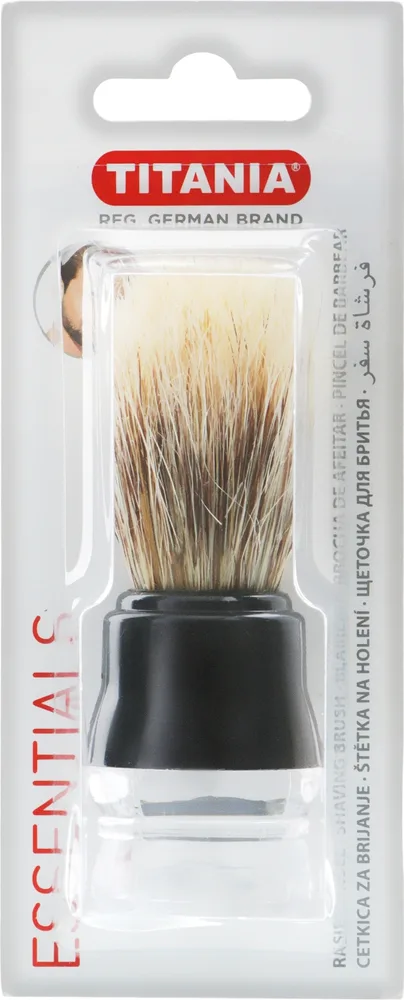 Titania Men Care помазок кисть для бритья мужской со стеклянной ручкой чёрный