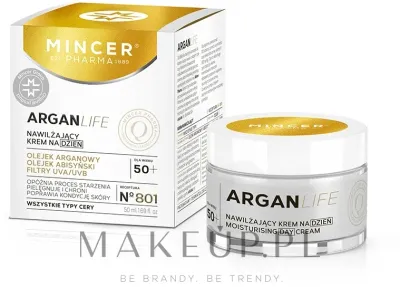 Крем для лица Mincer Pharma Argan Life N°801 увлажняющий дневной 50 мл