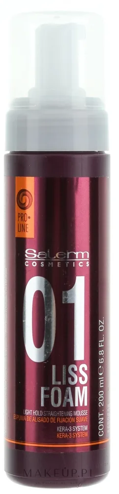Salerm Pro Line Liss Foam пенка мусс для волос выпрямляющая с кератином термозащита сильная фиксация 200 мл