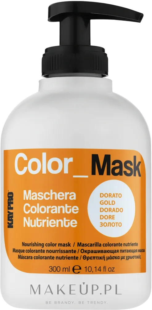 KayPro Color Mask маска для волос питательная тонирующая оттеночная маска для окрашенных волос защита цвета от вымывания 300 мл, оттенок Złoto