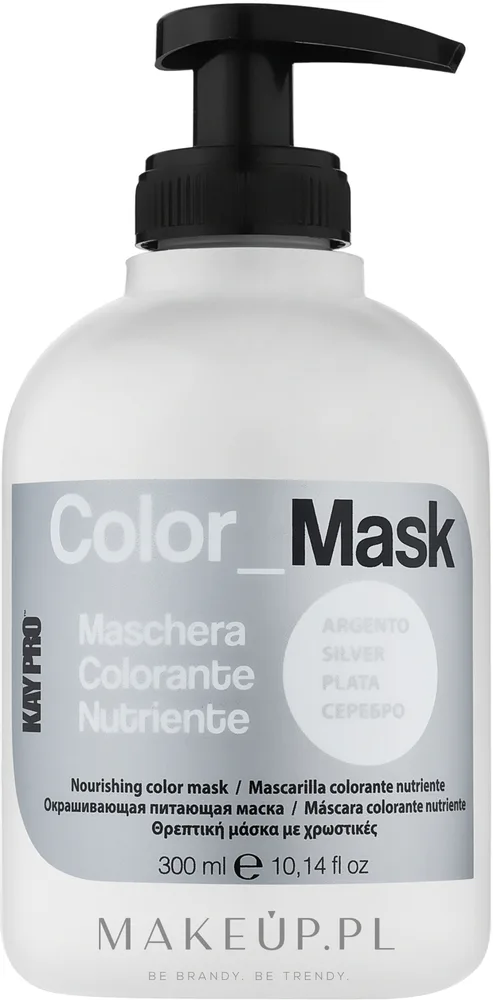 KayPro Color Mask маска для волос питательная тонирующая оттеночная маска для окрашенных волос защита цвета от вымывания 300 мл, оттенок Srebro