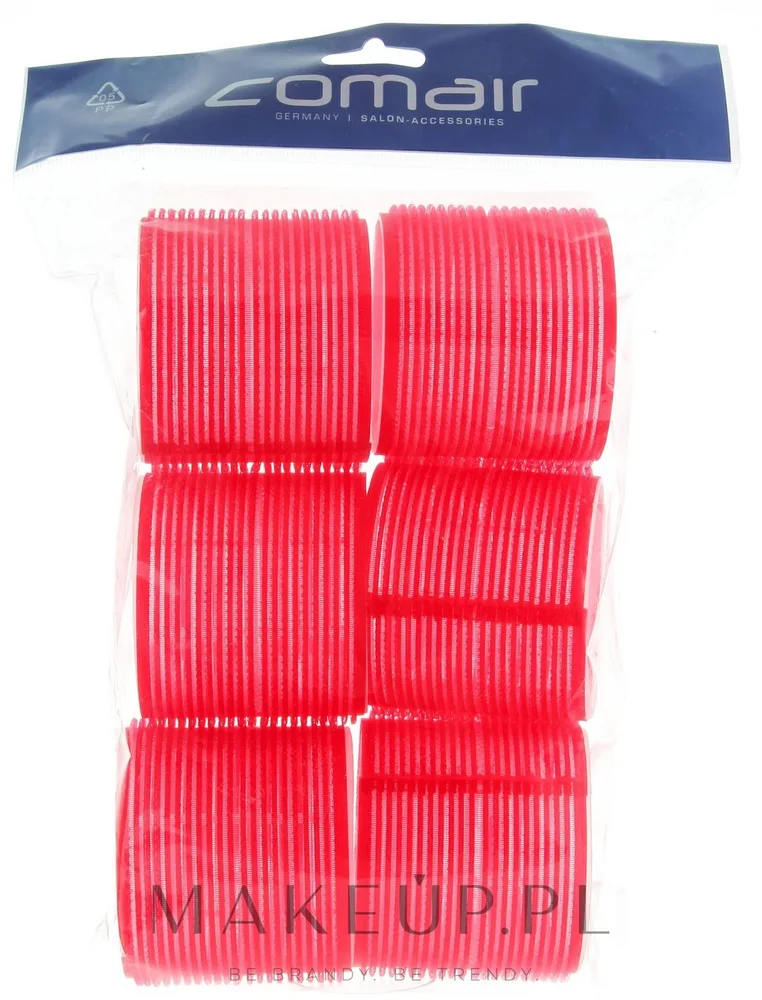 Comair Hair Rollers бигуди липучки Jumbo красные d70 6 шт, бигуди на липучке крупные для объёма и волн
