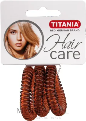 Titania Hair Care резинки для волос спиральные Anti Ziep коричневые диаметр 4 см 3 штуки