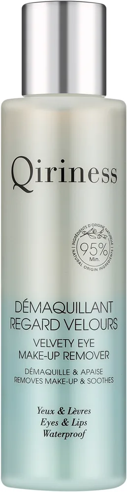 Qiriness Velvety Eye Make-Up Remover средство для снятия макияжа двухфазное для глаз и губ 125 мл, двухфазный ремувер, снятие водостойкого макияжа, уход за областью вокруг глаз