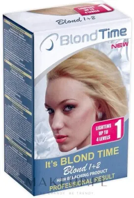 Blond Time Blond 1+2 осветлитель обесцвечивающий состав для волос набор с окислителем до 4 тонов 120 мл