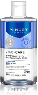 Mincer Pharma Daily Care 01 жидкость для снятия макияжа глаз и губ двухфазная, очанка и магнолия, для чувствительной кожи, 150 мл