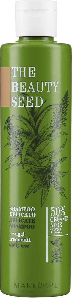 Деликатный шампунь для частого применения Bioearth Beauty Seed с органическим алоэ вера, 250 мл