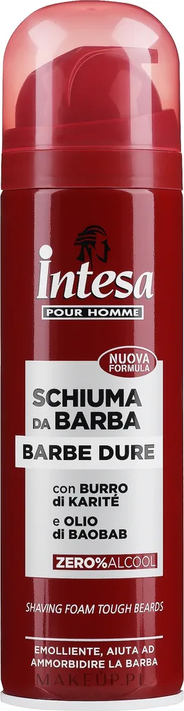 Intesa Classic Red пена для бритья с витамином Е 300 мл, пена для жесткой щетины с маслом ши, мужское средство для бритья