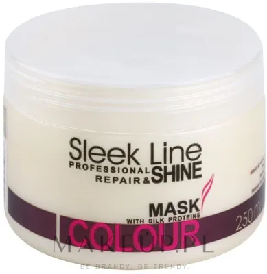 Маска для волос Stapiz Sleek Line Colour для окрашенных, восстановление и стойкость цвета, с протеинами шёлка, 1000 мл