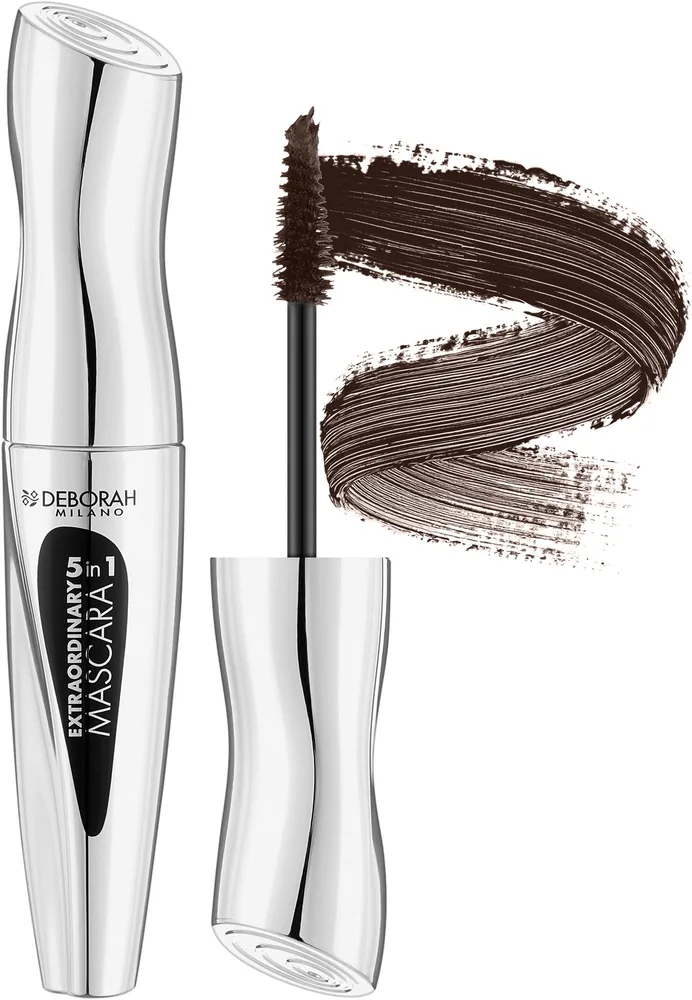Тушь для ресниц Deborah Extraordinary 5 In 1 мультиэффект, оттенок Brown